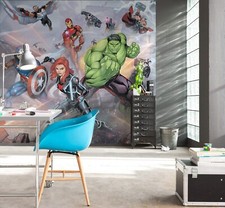 Jungen Schlafzimmer TAPETE 9,84x9,18 Ft Foto Wandbild Avengers Superhelden Hulk
