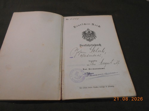 Seefahrtsbuch kaiserzeit ndl - kaiserzeit,