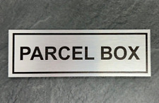 PAKETKASTENSCHILD / PLAKETTE - POSTKASTEN - GEBÜRSTETES SILBER METALL 150X40mm