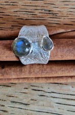 Estelle Ring 925ér Silber Labradorit mattiert  Größe 56