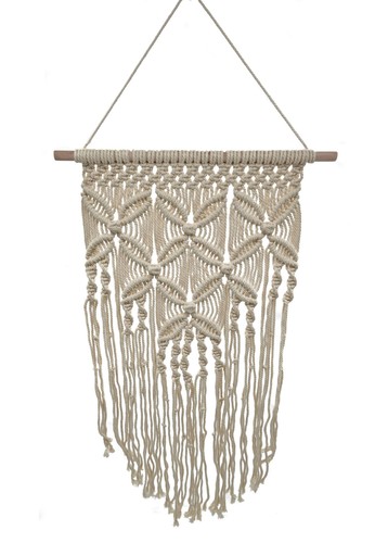 Makramee wandbehang beige - wandbehang,