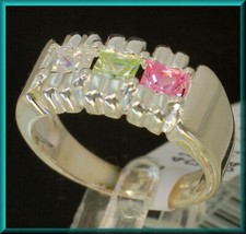 Multicolor Zirkonia Ring 925 Sterling Silber Gr. 56