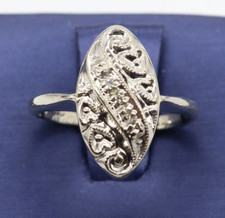 Vintage 14k weißgold oval mit - vintage,