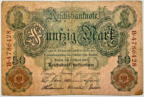Deutsches reich mark - 50, 1910
