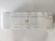 5 x 5 Euro Deutschland Subtropische Zone 2018 PP Spiegelglanz A,D,F,G u J Neu