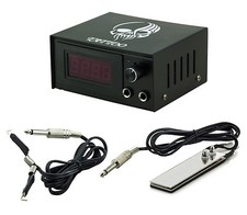 Tätowierung Set Netzteil LCD Digital Tattoo Netzgerät Fußpedal & Clipcord Kabel