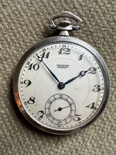 Antike Tissot Taschenuhr Silber - Art Deco - Breguet Numerals - 49 mm ca. 1930