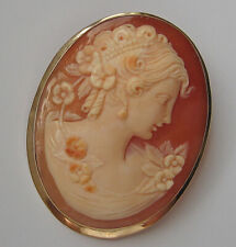 Lady like Anhänger Gemme aus 18kt 750 Gold mit Muschel Kamee Antik Cameo 6327♦️