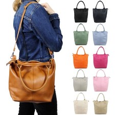 ITALY ★ ECHT LEDER SHOPPER SCHULTERTASCHE HENKELTASCHE UMHÄNGETASCHE LEDERTASCHE