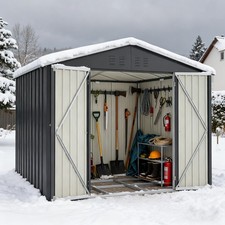 Geräteschuppen Gerätehaus Metall Fundament Gartenhaus Satteldach