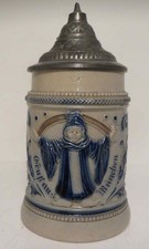 alter Bierkrug m. Zinndeckel