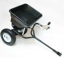 Streuwagen Streusalz Anhänger Düngerstreuer Streuer für Rasentraktor 45 Liter