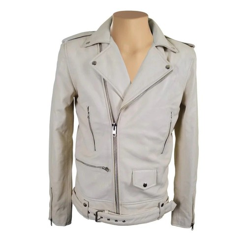 Herren weiße biker - herren, lederjacke