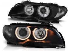 Scheinwerfer Angel Eyes für BMW 3er E46 Coupe Cabrio Bj. 2003-2006 Schwarz