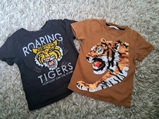 H&M Pailletten Tshirt 2x Tiger