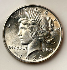1 Dollar 1924 USA Peace Dollar  Silber Km#150 VZ+