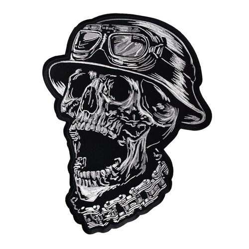 Aufnäher totenkopf helm - helm, kette