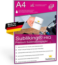 ✅ Subliking® HiQ Sublimationspapier 120g Ricoh, Epson, Sawgrass / 100 Bl. DIN A4