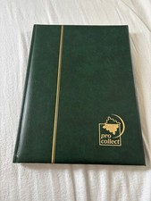 Briefmarkenalbum Grün, pro Collect, schwarze Seiten klare Folie