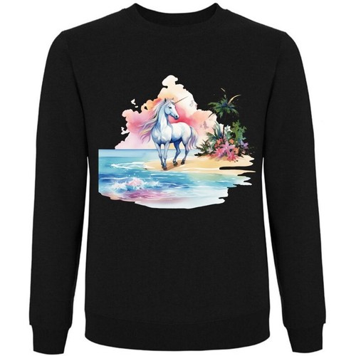Sweatshirt schwarz einhorn - schwarz,