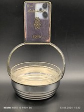 Streichholzschachtelhalter Metall versilbert von 1934 Ascher Visitenkartendose