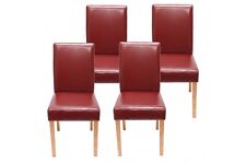 4x Stühle Kunstleder rot Esszimmerstuhl Stuhl Lehnstuhl Polsterstuhl gepolstert