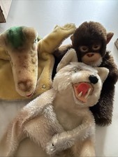 3 Alte Steiff Handpuppen Wolf