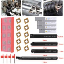 4 Set Hartmetall Drehmeißel Klemmhalter Drehstahl 12mm Mit Wendeplatten Satz