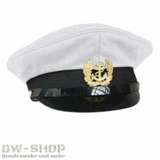 BUNDESWEHR MARINE KAPITÄNSMÜTZE WEIß NEU BW SCHIRMMÜTZE BOOTSMANN SEEMANN MÜTZE
