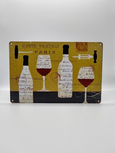 Blechschild wine paris 20x30cm - wine,