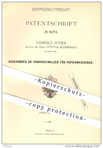 Original patent zeyen - patent, l.