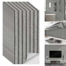10X 60x30cm Wandpaneele Holzverkleidung Wand für Küche Bad Wanddekoration Grau