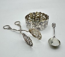 Gebäckzange Schale Löffel Silber 800/835 Hanau/Pforzheim 141gr.