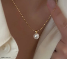Damen Halskette Perle Zirkonia