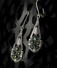 Ohrringe Silber 925 Paua Muschel Multicolor Ohrhänger - zauberhaft & schimmernd