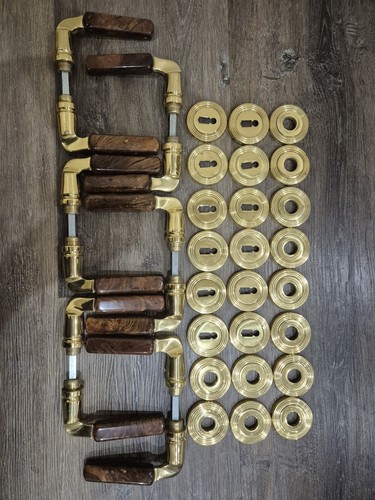 Messing türdrücker set mit - messing,