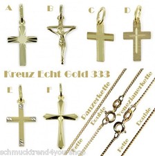Kreuz Anhänger Echt Gold 333