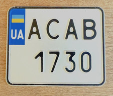 Nummernschild Kennzeichen UKRAINE MOPED MOFA Wolin Volyn Oblast AC AB 1730 ACAB