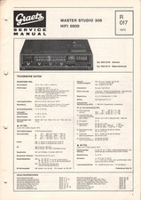 GRAETZ - Master Studio 306 Hifi 5800 - Service Information Schaltplan - B6917