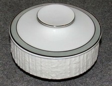 Thomas Zuckerdose Arcta Borke weiß, mit Deckel, Platin/ Silber/ Weiss