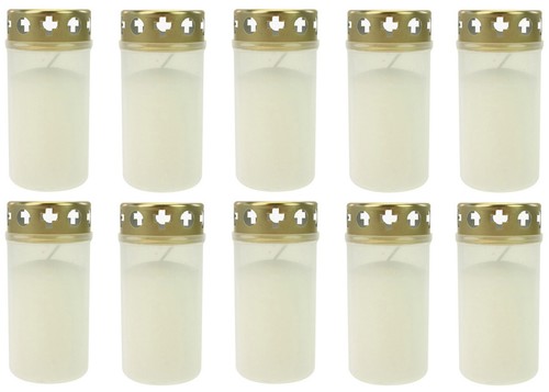 10x grabkerzen weiss - 10x, |