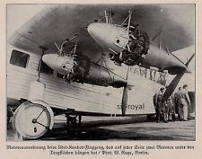 Udet Kondor Flugzeug - Lufthansa - 1926 - Historisches Bild ~13x10cm -