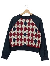 ESPRIT Damen Pullover Gr. 36/S Mehrfarbig Argyle Preppy Baumwolle Langarm