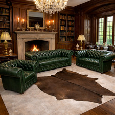 Chesterfield 1 leder - 3+2+1,