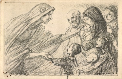 Künstler steinlen frau - ak, steinlen,