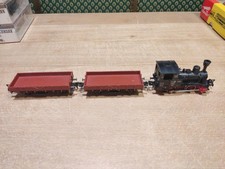 Fleischmann H0: Dampflok, Werklok 3  ANNA Kraus Maffai mit 2 Flachwagen 