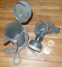 2. WK WW2 Gasmaske, Dose, Gläser, Filter, Original, guter Zustand