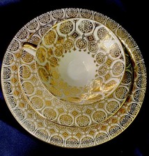 Oscar Schaller Sammeltasse 3-teilig, Bavaria, Tasse, Untertasse, Dessertteller