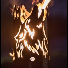 Wolf heulend Fackel - Set mit