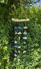 Windspiel treibholz glas - treibholz,
